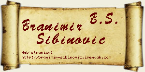 Branimir Sibinović vizit kartica